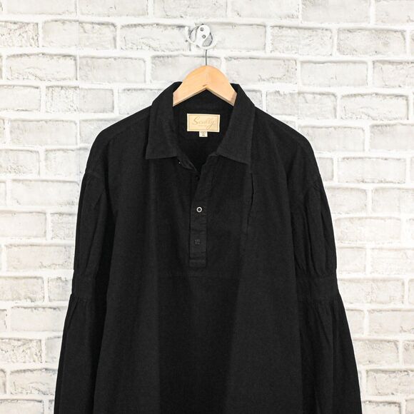 Scully Men's Banded Sleeve Old West Shirt in Black Peruvian Cotton size XL - Picture 5 of 9